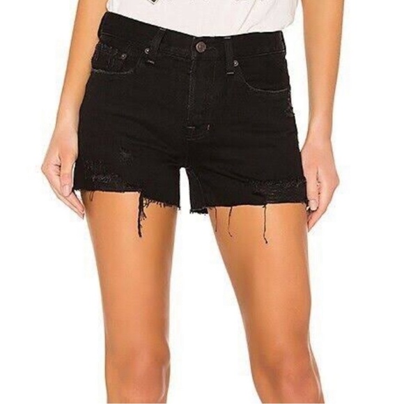 NWOT We The Free Sofia Black Distressed Denim Shorts Size 26 - Picture 1 of 10